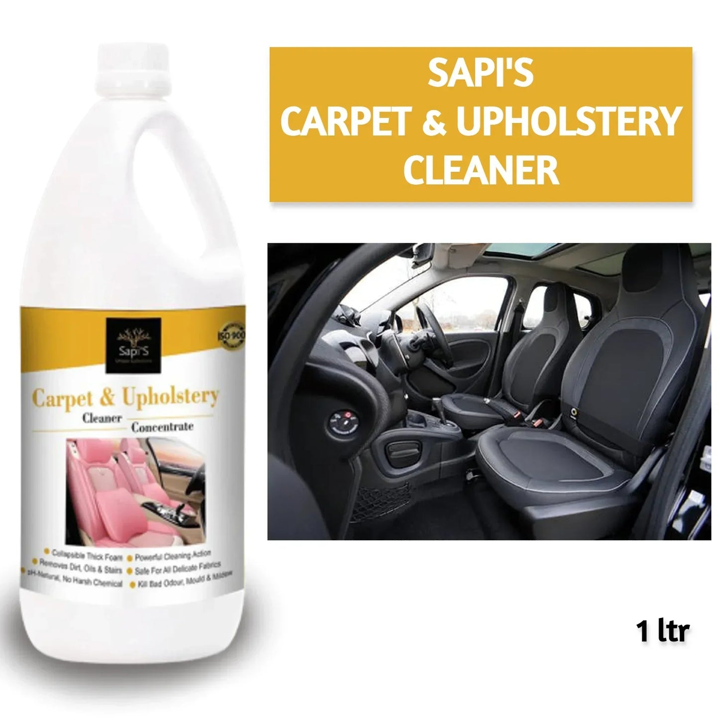 Premium Carpet & Upholstery Cleaner – 1 Litre | Deep Clean & Stain Removal - Sapi'S Crafterina