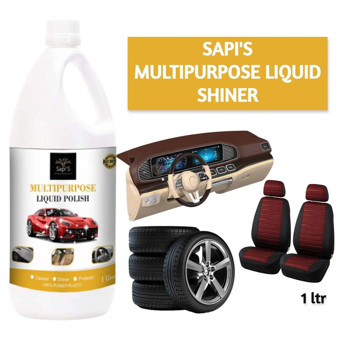 Sapi’s Multipurpose Liquid Shiner – 1 Litre | Shine & Protect All Surfaces - Sapi'S Crafterina