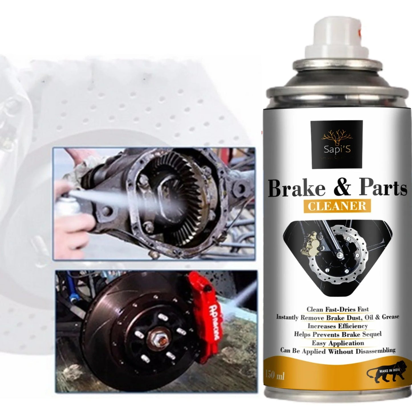 Sapi’s Brake Parts Cleaner Spray – 150 ml | Fast-Acting Degreaser & Oil Remover - Sapi'S Crafterina