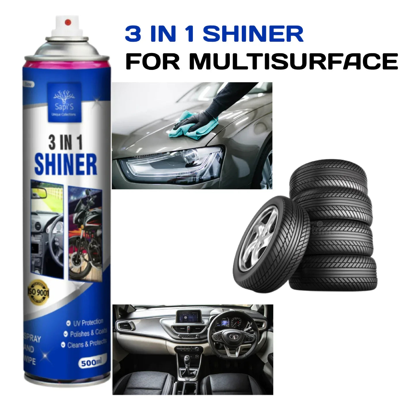 Sapi’s 3-in-1 Shiner – 500ml | Clean, Shine & Protect Surfaces - Sapi'S Crafterina