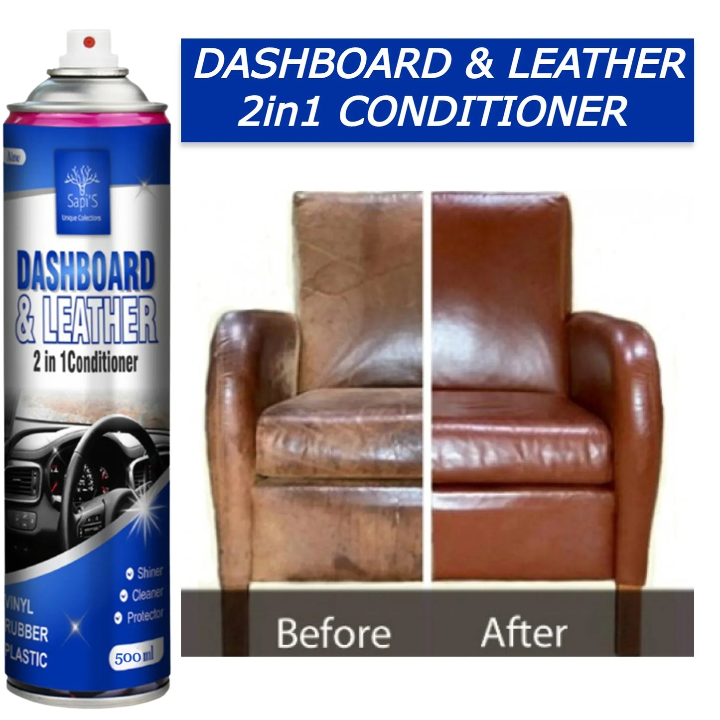 Sapi’S Dashboard & Leather 2-in-1 Conditioner – 500 ml - Sapi'S Crafterina