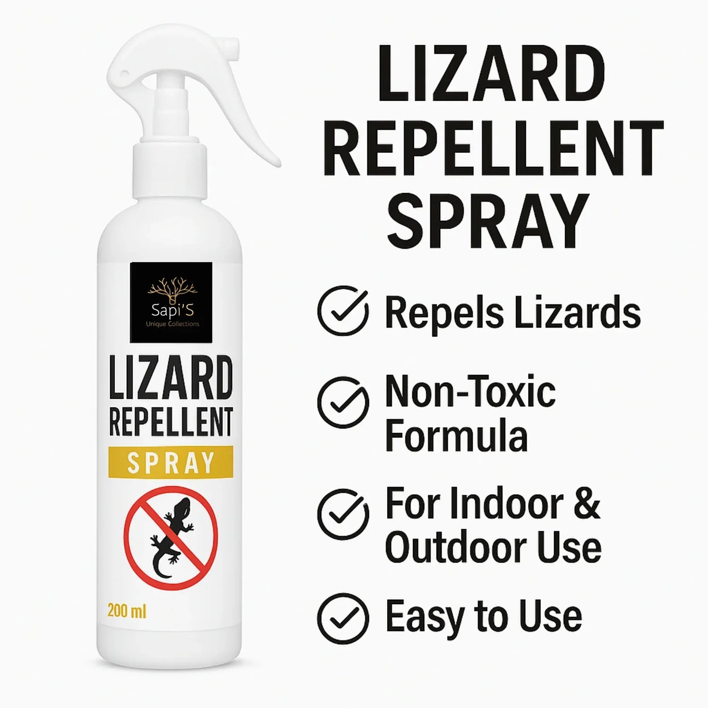 Sapi’S Lizard Repellent Spray, Powerful Lizard Spray 200ml Pack of 1 - Sapi'S Crafterina