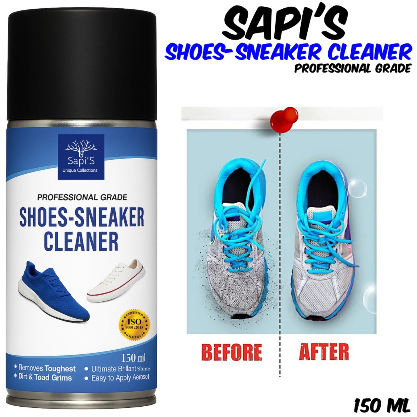 Sapi'S Shoe Cleaner, Sneaker Cleaner Spray 150 ml