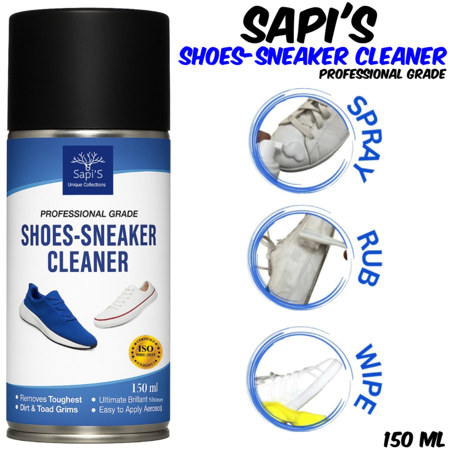 Sapi'S Shoe Cleaner, Sneaker Cleaner Spray 150 ml