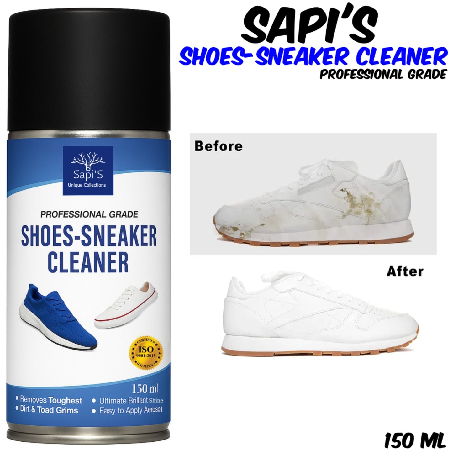 Sapi'S Shoe Cleaner, Sneaker Cleaner Spray 150 ml