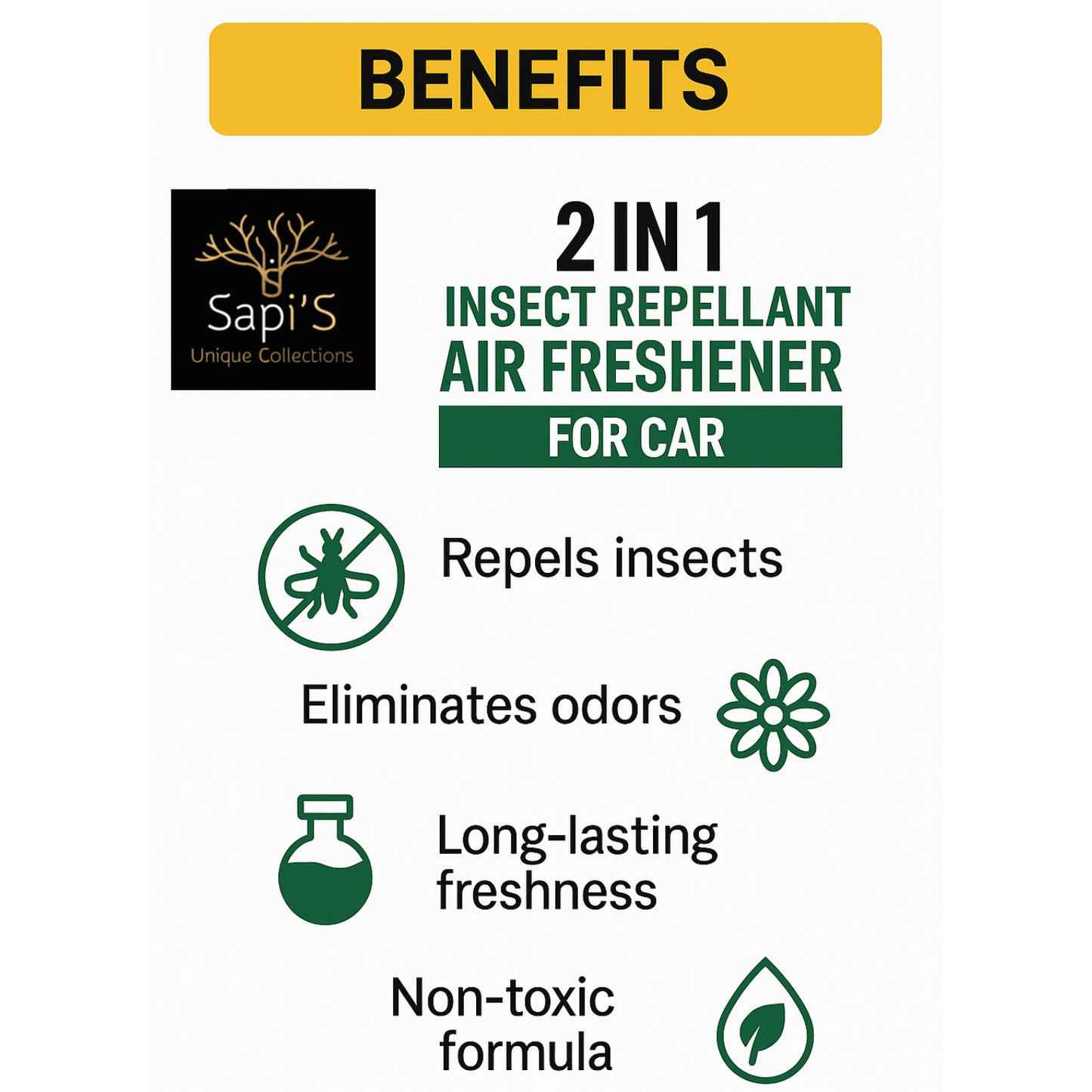 Sapi'S 2in1 Inscect Repellent Spray Air Freshner for Car 200ml
