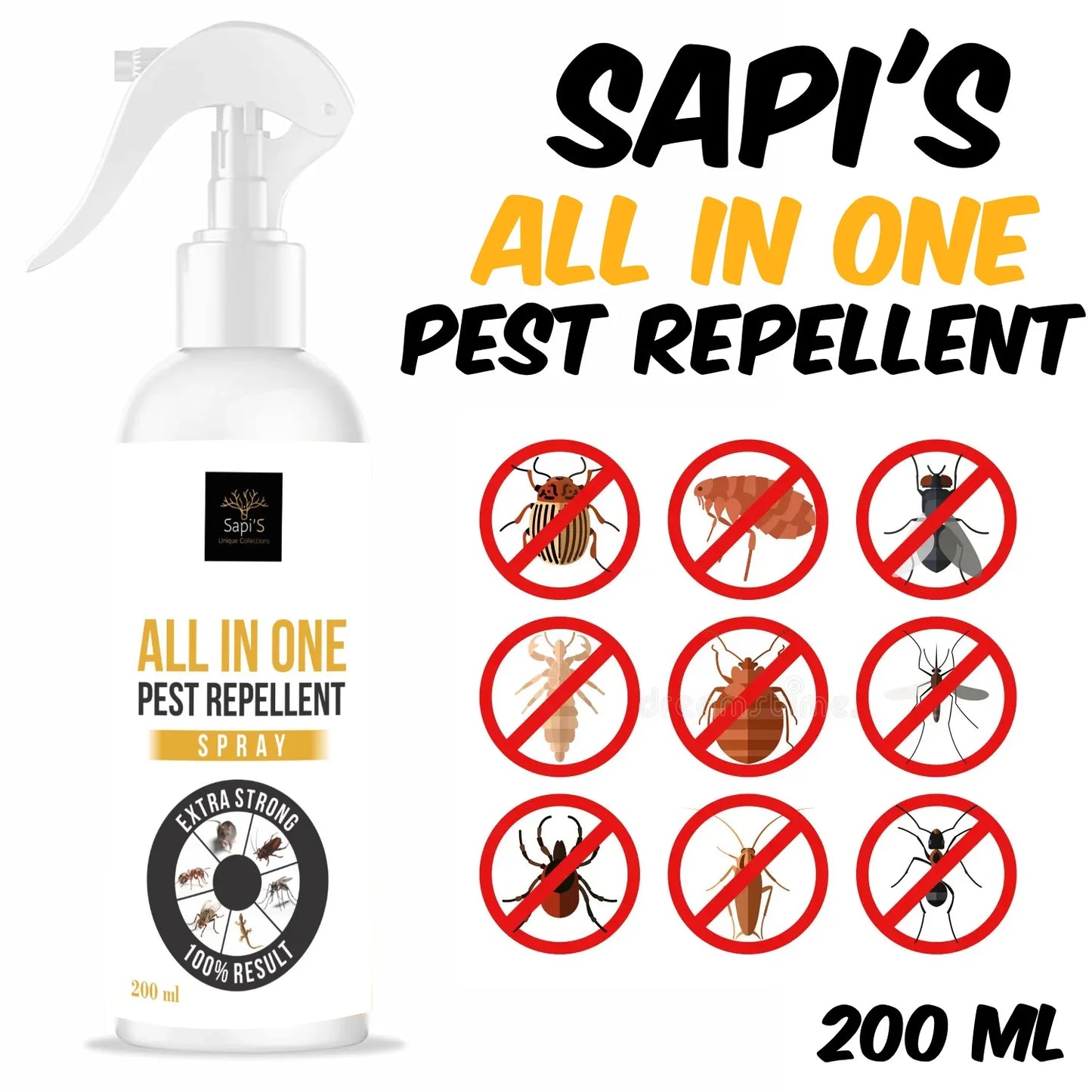 Sapi'S All in One Pest Repellent Spray 200 Ml - Sapi'S Crafterina