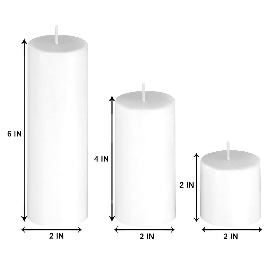 Sapi'S Pillar Candle Set of 3, 2x2, 2x4, 2x6 (Inches)