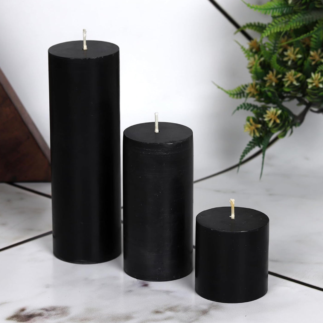 Sapi'S Pillar Candle Set of 3, 2x2, 2x4, 2x6 (Inches)