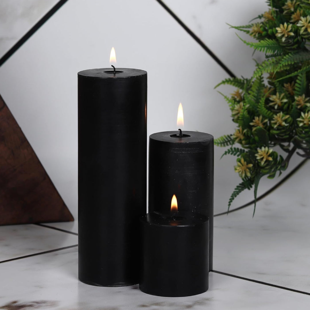 Sapi'S Pillar Candle Set of 3, 2x2, 2x4, 2x6 (Inches)
