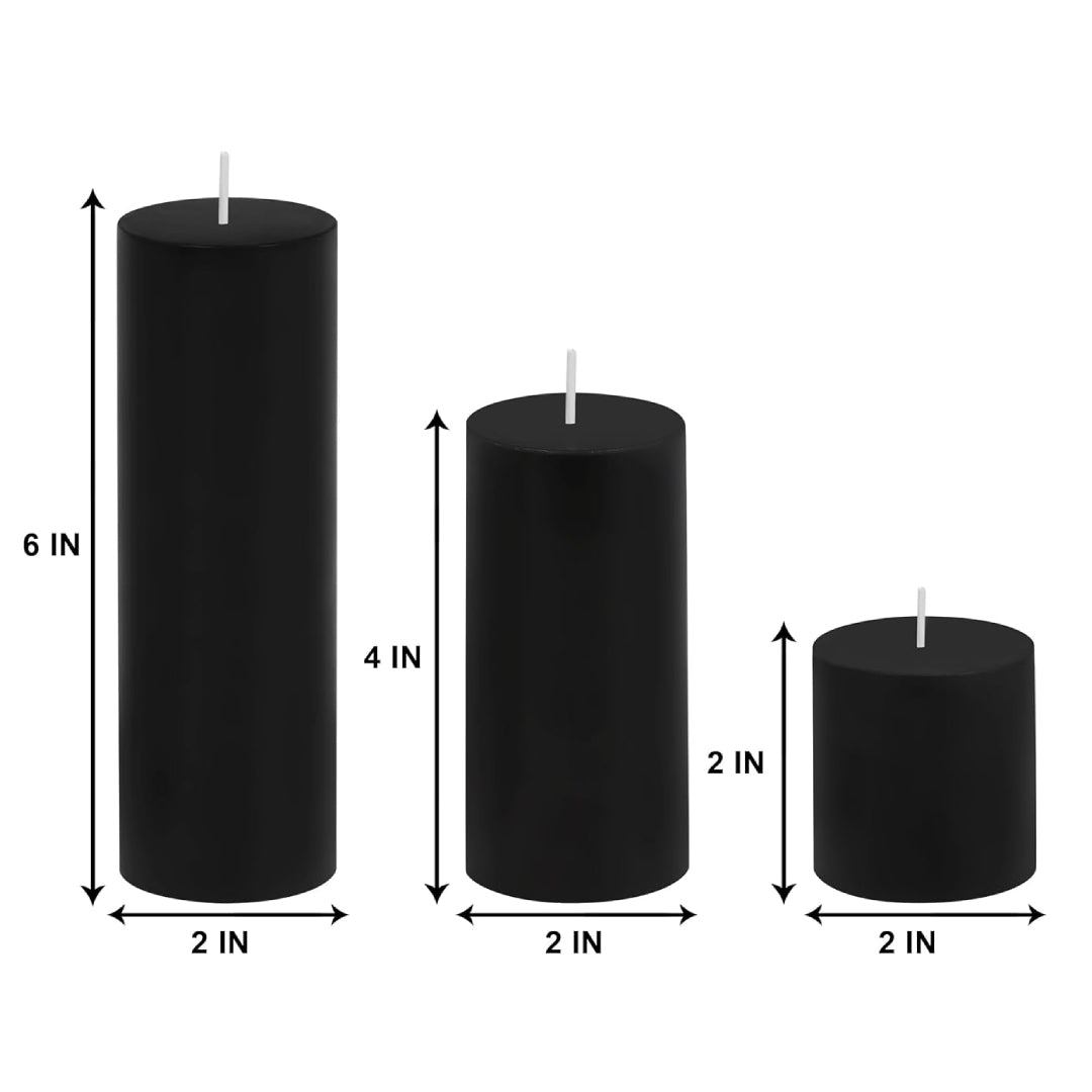 Sapi'S Pillar Candle Set of 3, 2x2, 2x4, 2x6 (Inches)