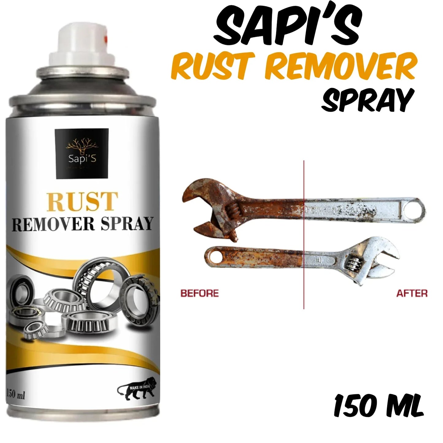 Sapi’S Rust Remover Spray – Fast-Acting Rust Cleaner & Lubricant | 150 ml - Sapi'S Crafterina