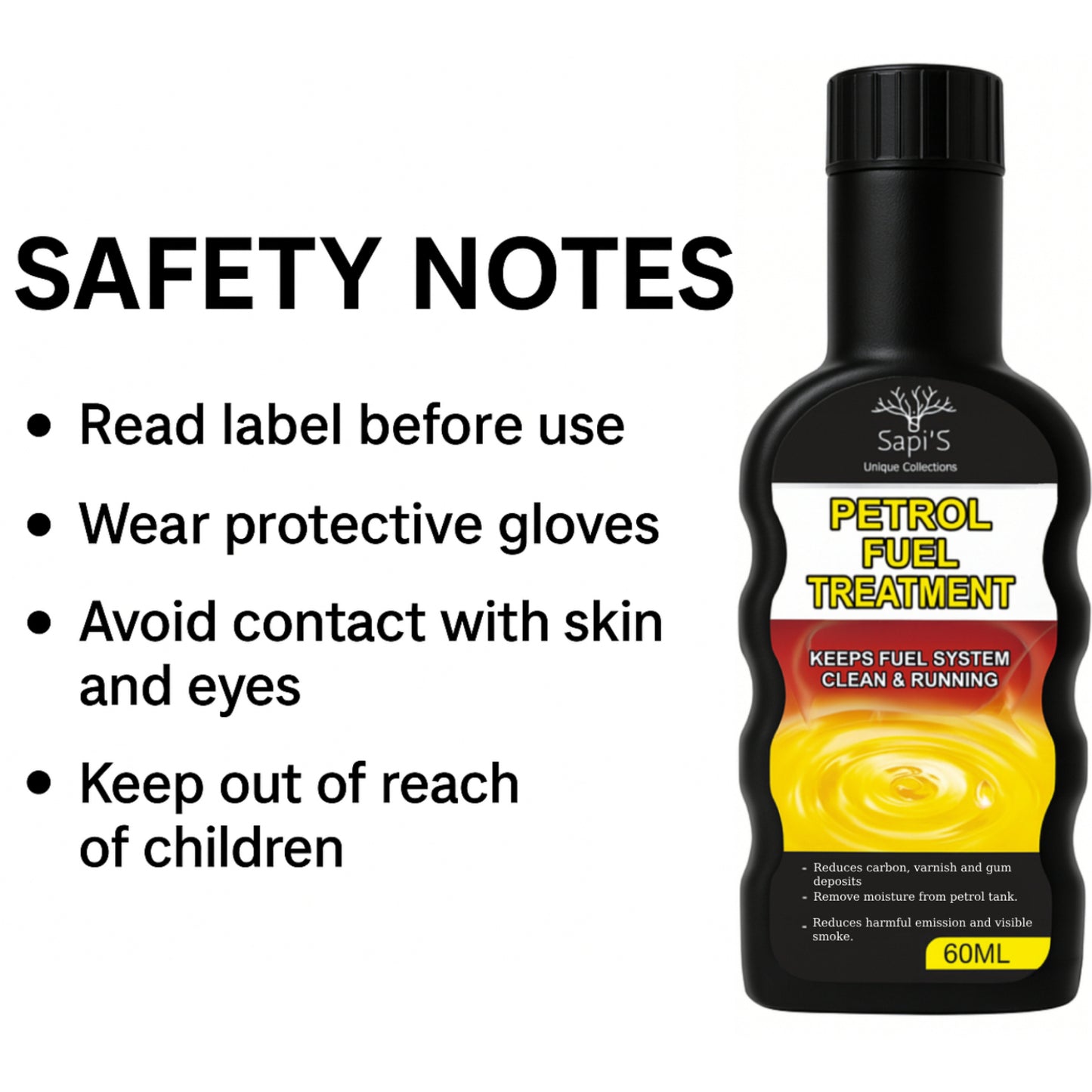 Sapi’S Petrol Fuel Treatment – Engine Cleaner & Performance Booster (60ml) - Sapi'S Crafterina