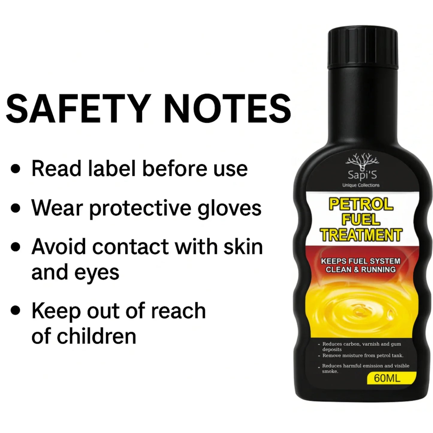 Sapi’S Petrol Fuel Treatment – Engine Cleaner & Performance Booster (60ml) - Sapi'S Crafterina
