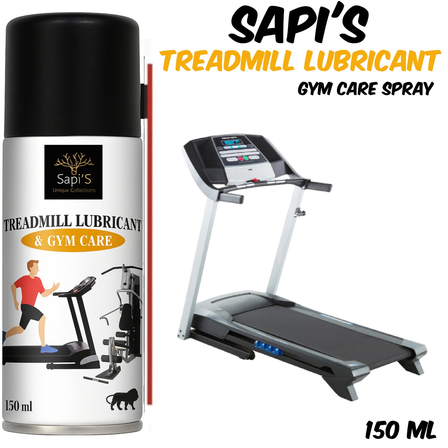 Sapi'S Treadmill Lubricant Spray 150ml – Smooth Belt Care & Complete Gym Equipment Maintenance - Sapi'S Crafterina