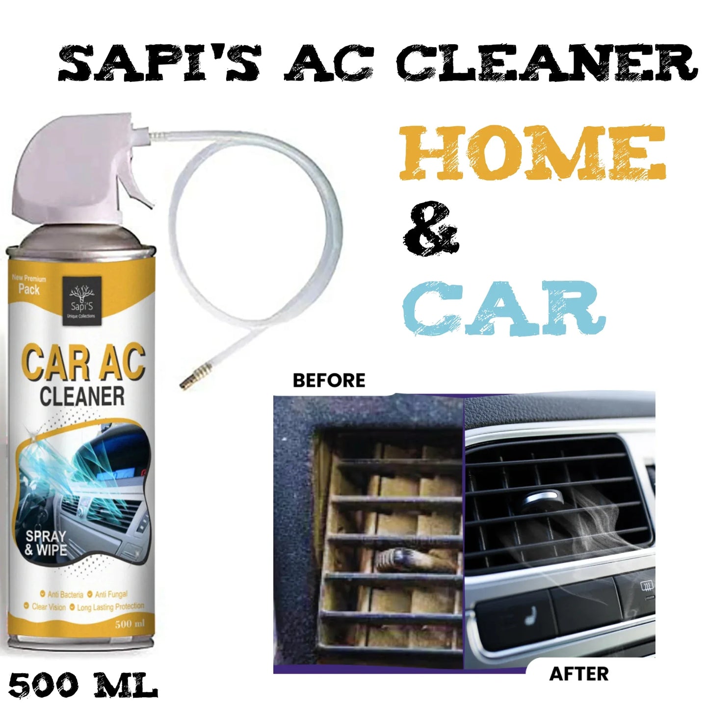 Sapi’s Car AC Cleaner – 500ml | Freshen & Deep Clean Your Car and Home AC - Sapi'S Crafterina