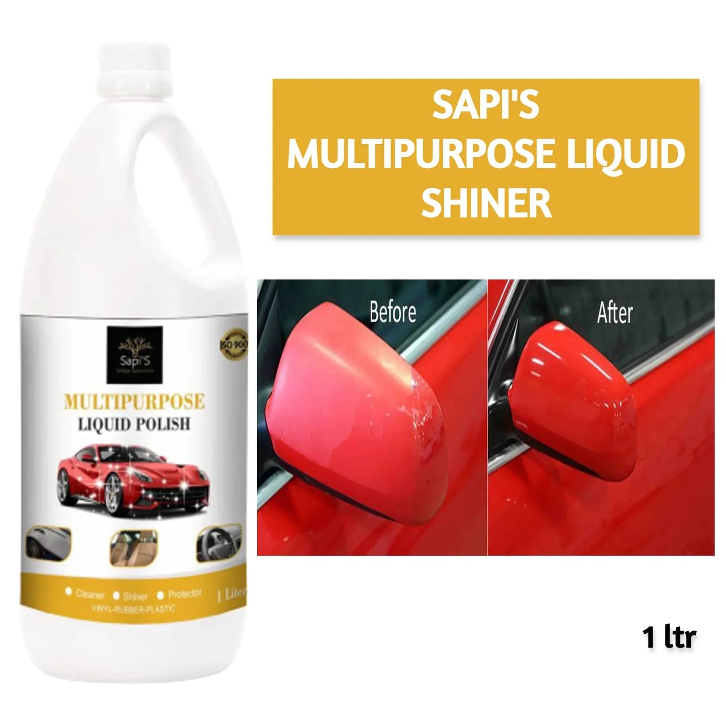Sapi’s Multipurpose Liquid Shiner – 1 Litre | Shine & Protect All Surfaces - Sapi'S Crafterina
