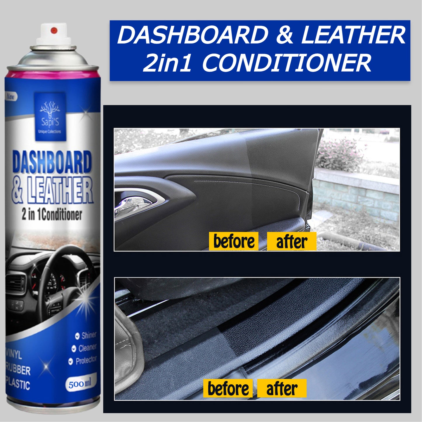 Sapi’S Dashboard & Leather 2-in-1 Conditioner – 500 ml - Sapi'S Crafterina