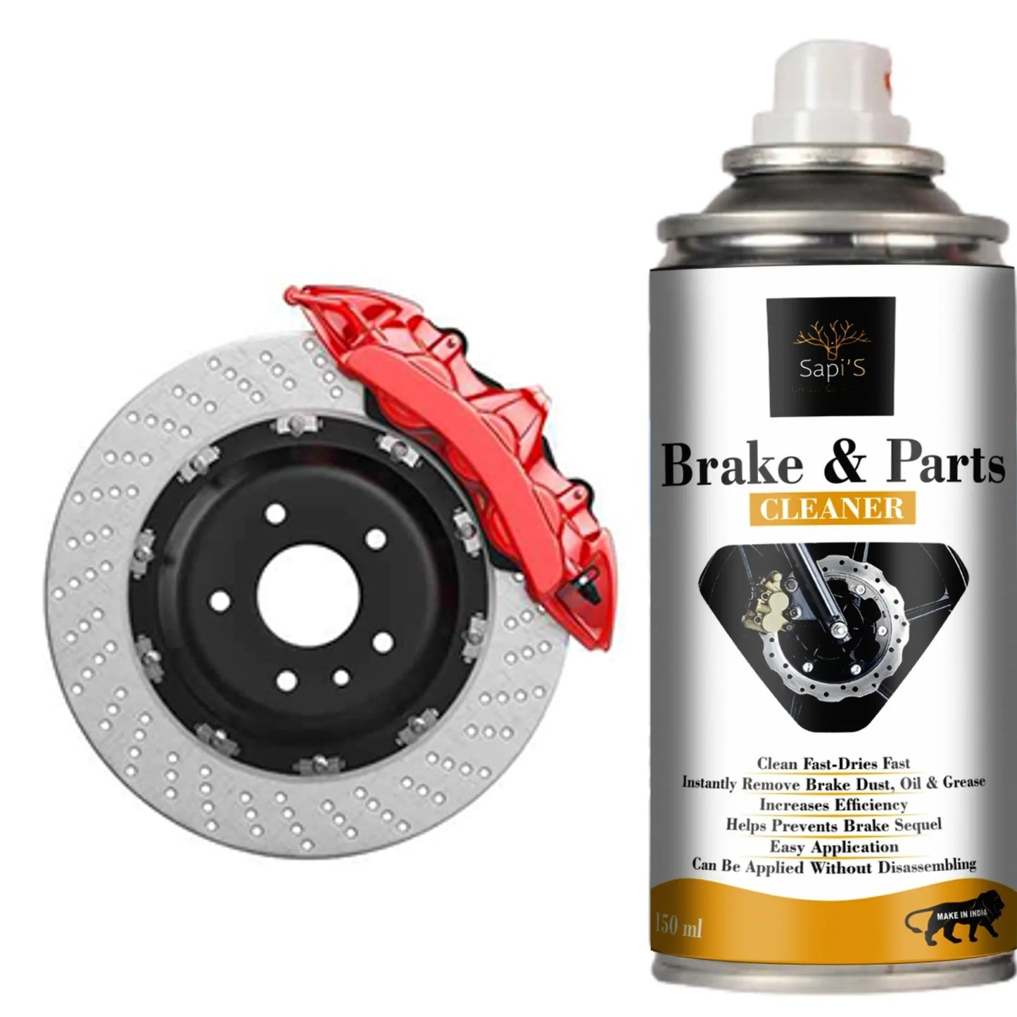 Sapi’s Brake Parts Cleaner Spray – 150 ml | Fast-Acting Degreaser & Oil Remover - Sapi'S Crafterina