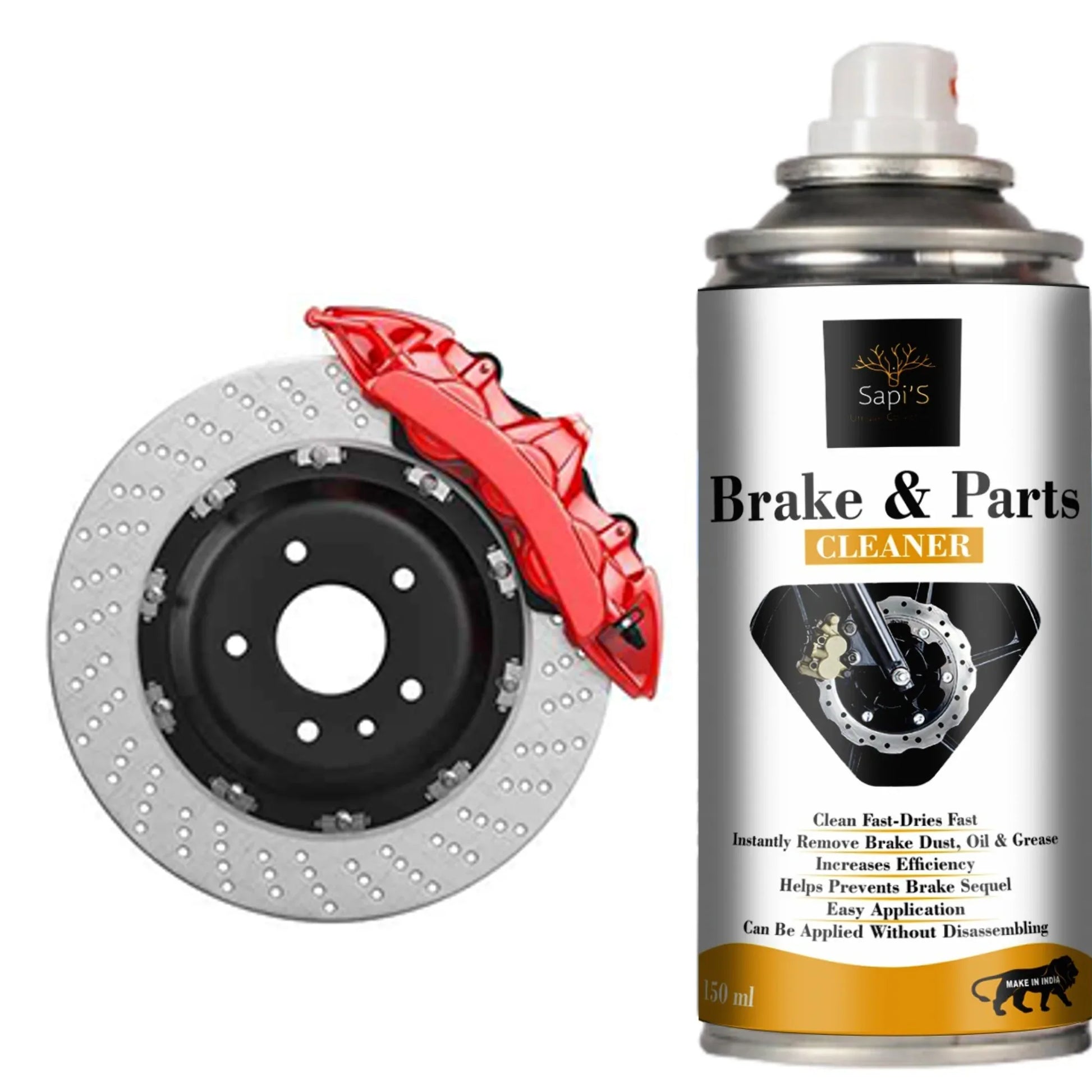 Sapi’s Brake Parts Cleaner Spray – 150 ml | Fast-Acting Degreaser & Oil Remover - Sapi'S Crafterina