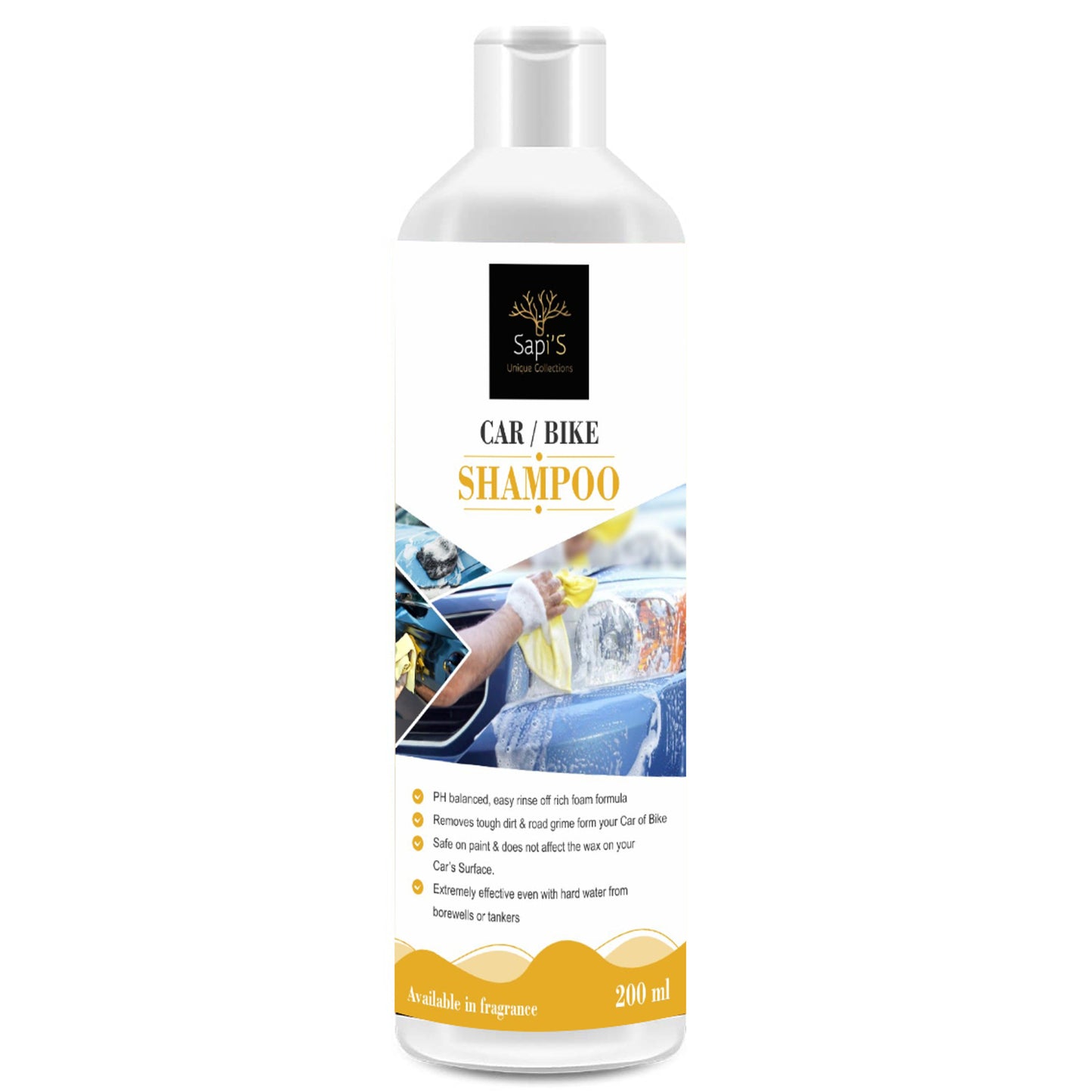 Sapi's Premium Car & Bike Shampoo – 200ml | Deep Clean & Shine Formula - Sapi'S Crafterina