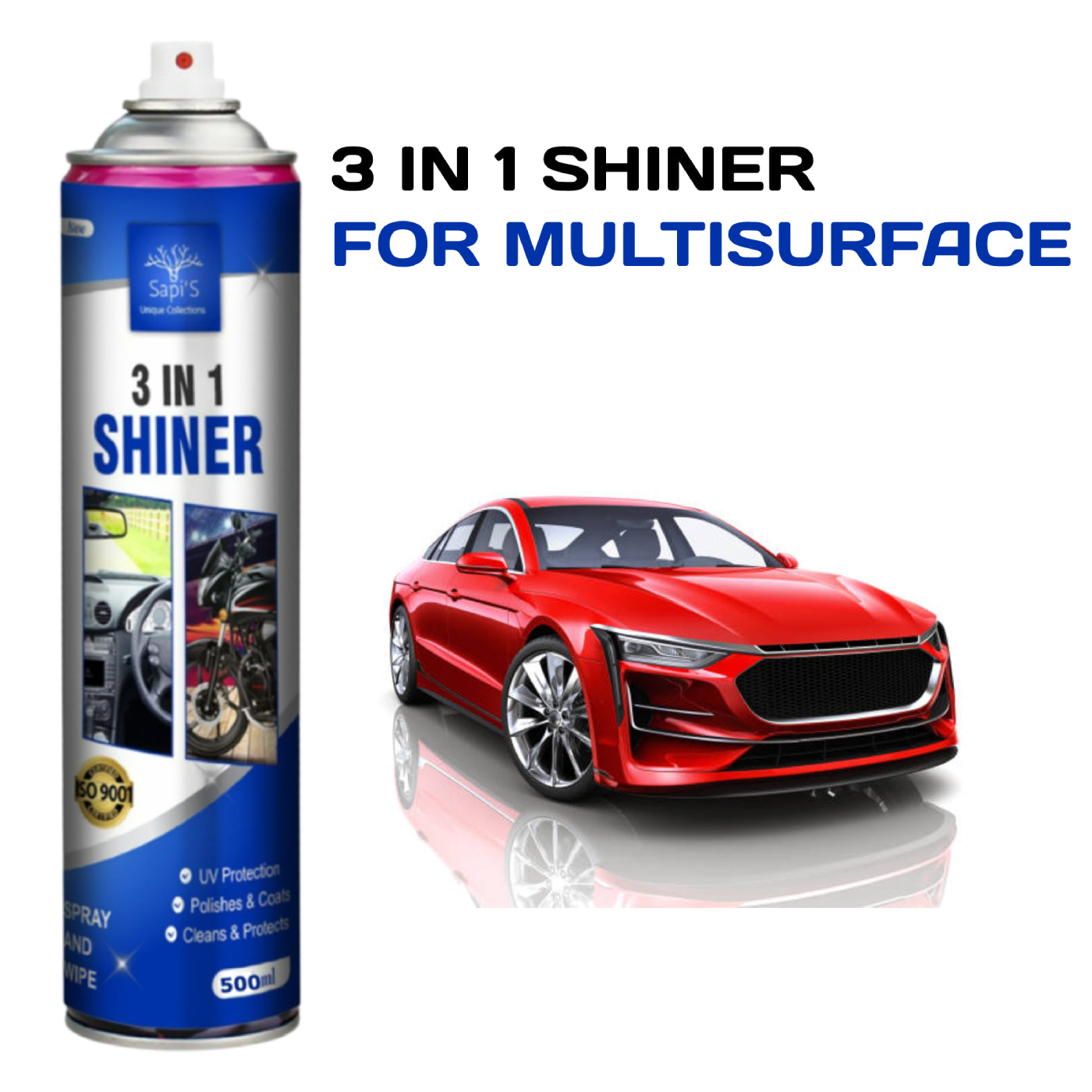 Sapi’s 3-in-1 Shiner – 500ml | Clean, Shine & Protect Surfaces - Sapi'S Crafterina