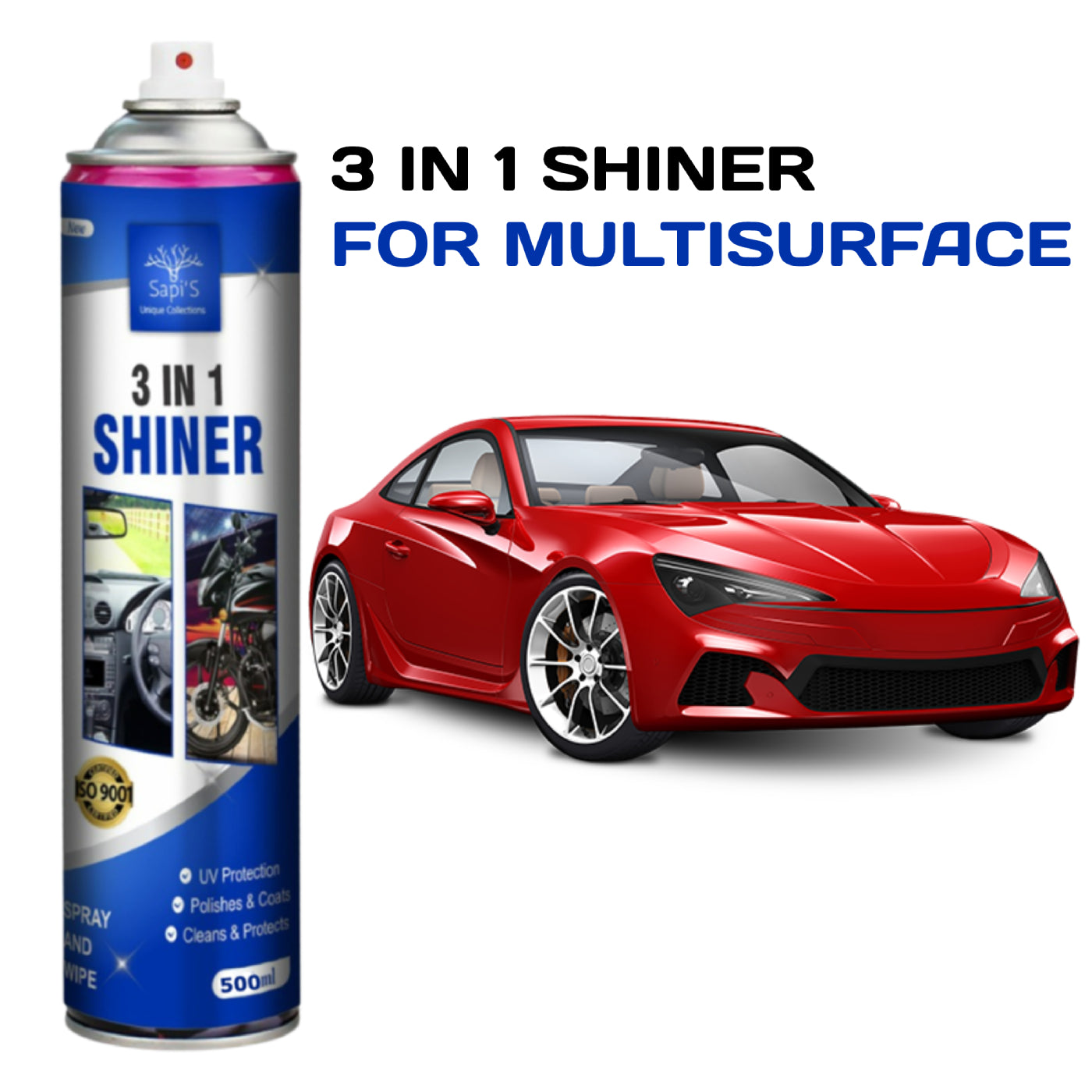 Sapi’s 3-in-1 Shiner – 500ml | Clean, Shine & Protect Surfaces - Sapi'S Crafterina
