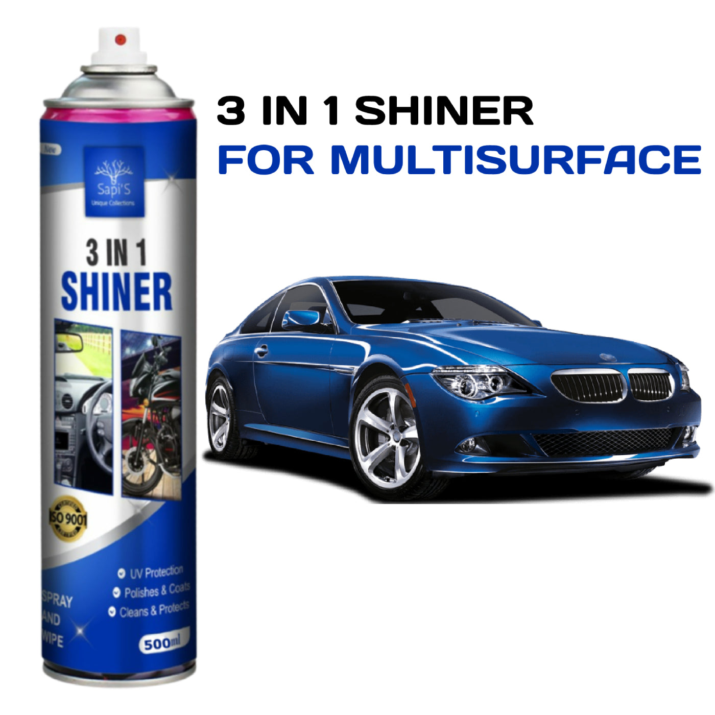 Sapi’s 3-in-1 Shiner – 500ml | Clean, Shine & Protect Surfaces - Sapi'S Crafterina