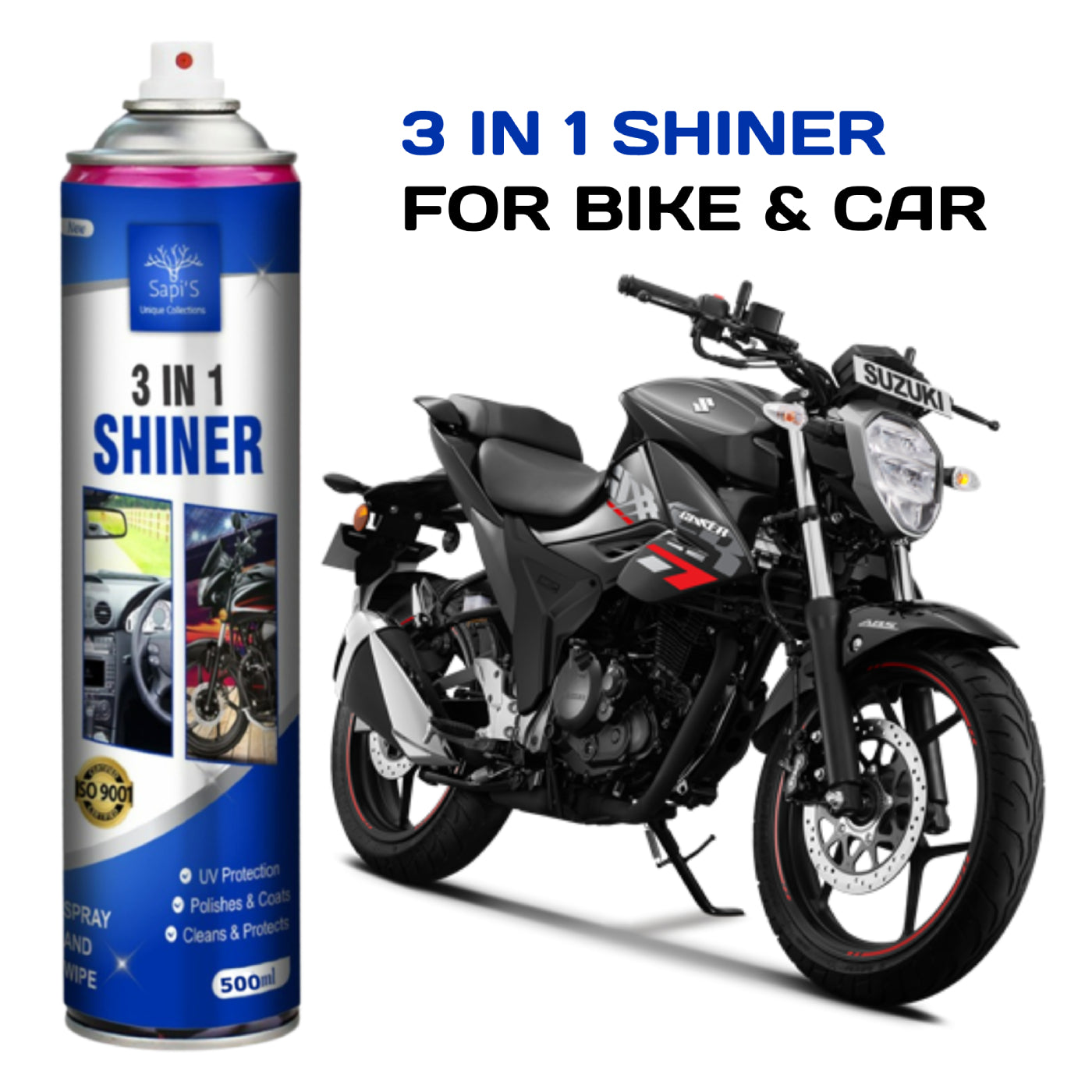 Sapi’s 3-in-1 Shiner – 500ml | Clean, Shine & Protect Surfaces - Sapi'S Crafterina