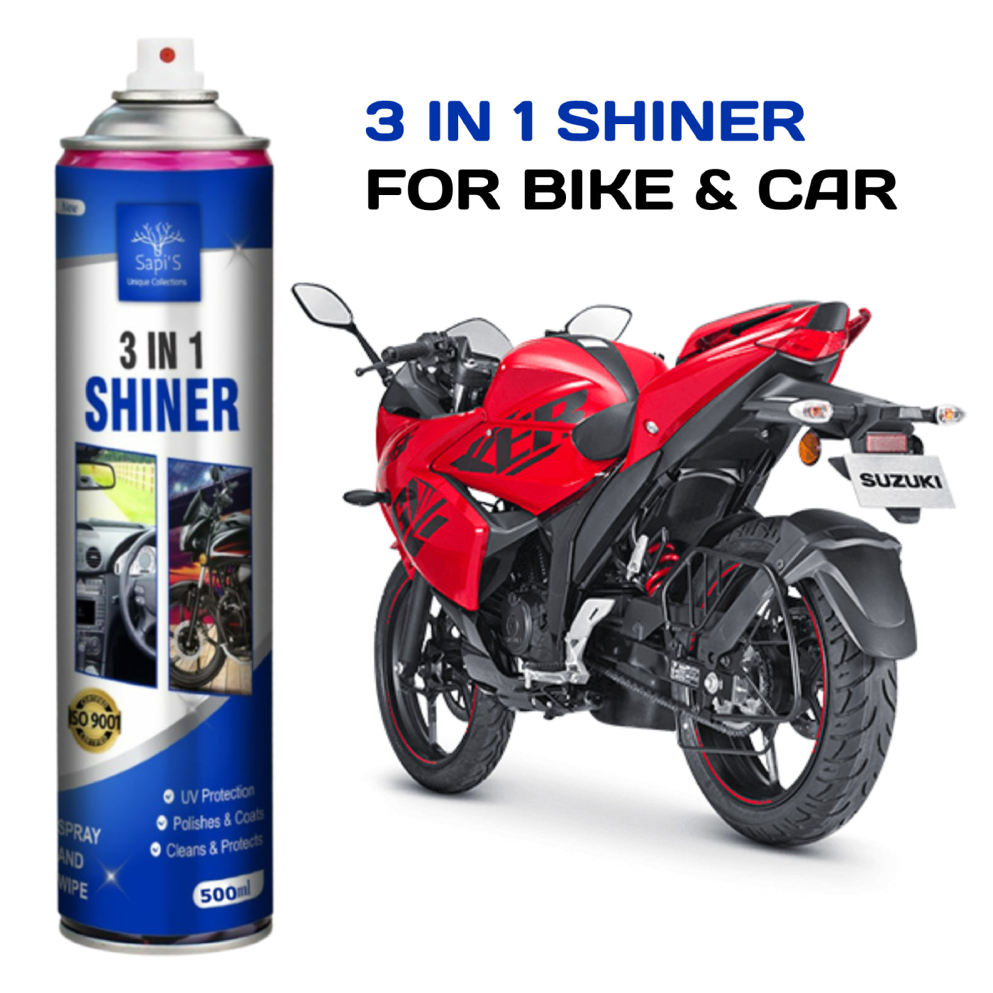 Sapi’s 3-in-1 Shiner – 500ml | Clean, Shine & Protect Surfaces - Sapi'S Crafterina