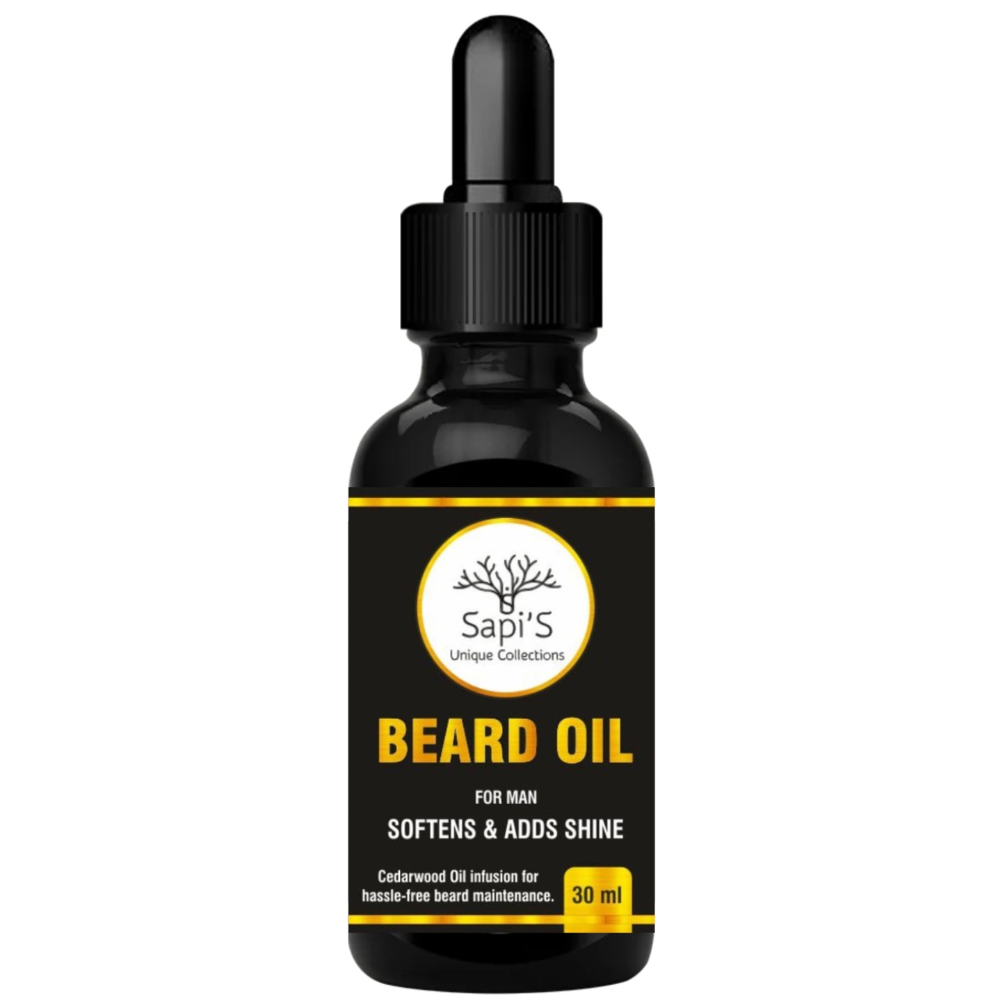 Sapi’S Beard Oil for Men – Cedarwood Infused | Softens, Nourishes & Adds Shine (30ml) - Sapi'S Crafterina