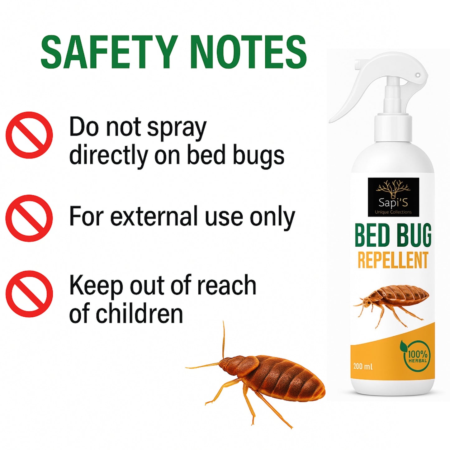 Sapi'S Bed Bug Repellent Spray 200 ml Pack 1