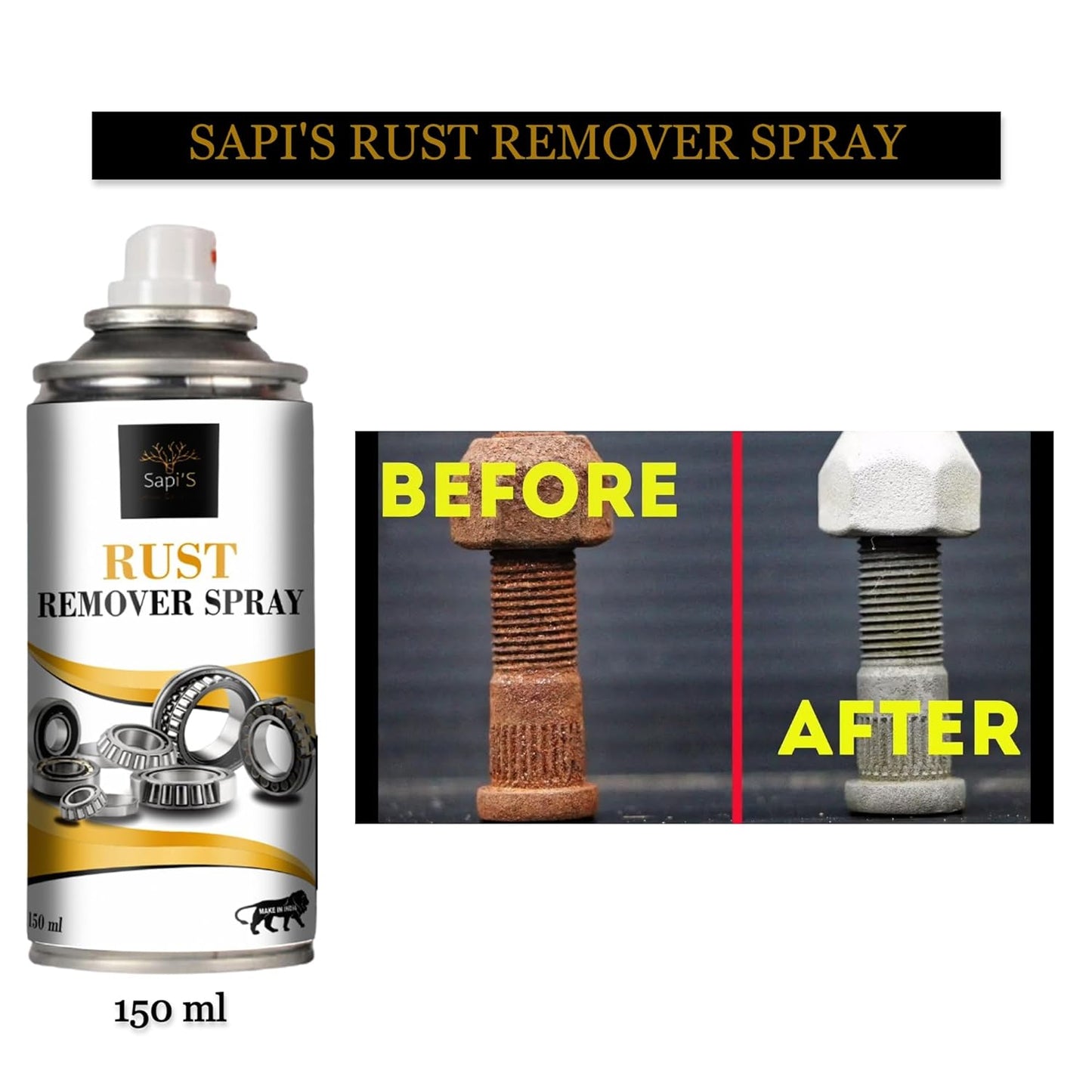 Sapi’S Rust Remover Spray – Fast-Acting Rust Cleaner & Lubricant | 150 ml - Sapi'S Crafterina