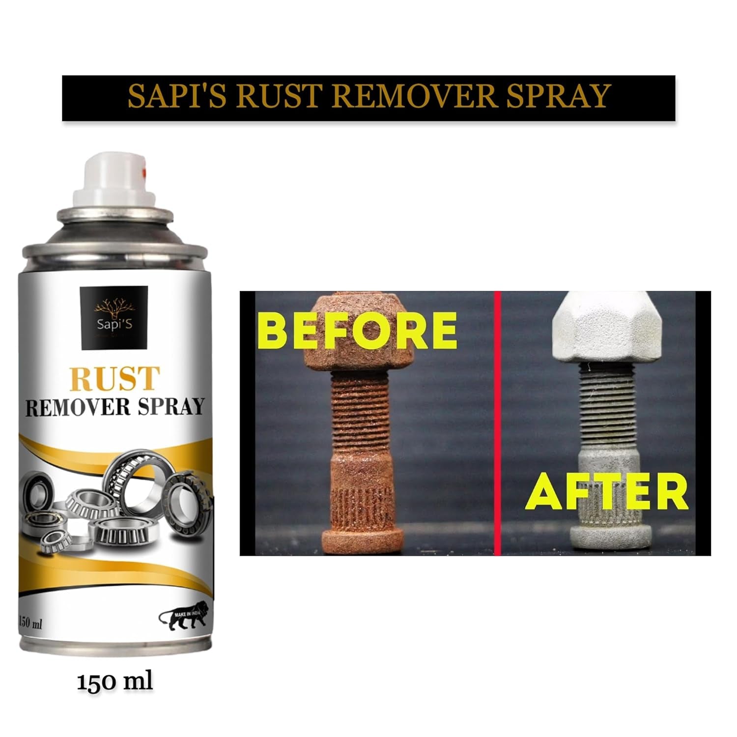 Sapi’S Rust Remover Spray – Fast-Acting Rust Cleaner & Lubricant | 150 ml - Sapi'S Crafterina