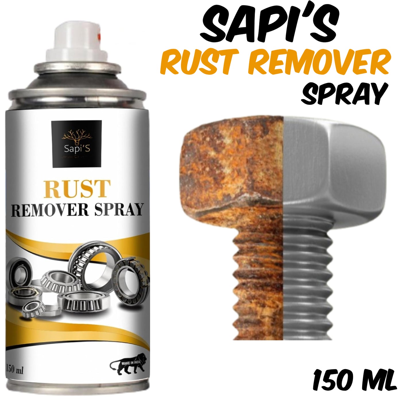 Sapi’S Rust Remover Spray – Fast-Acting Rust Cleaner & Lubricant | 150 ml - Sapi'S Crafterina