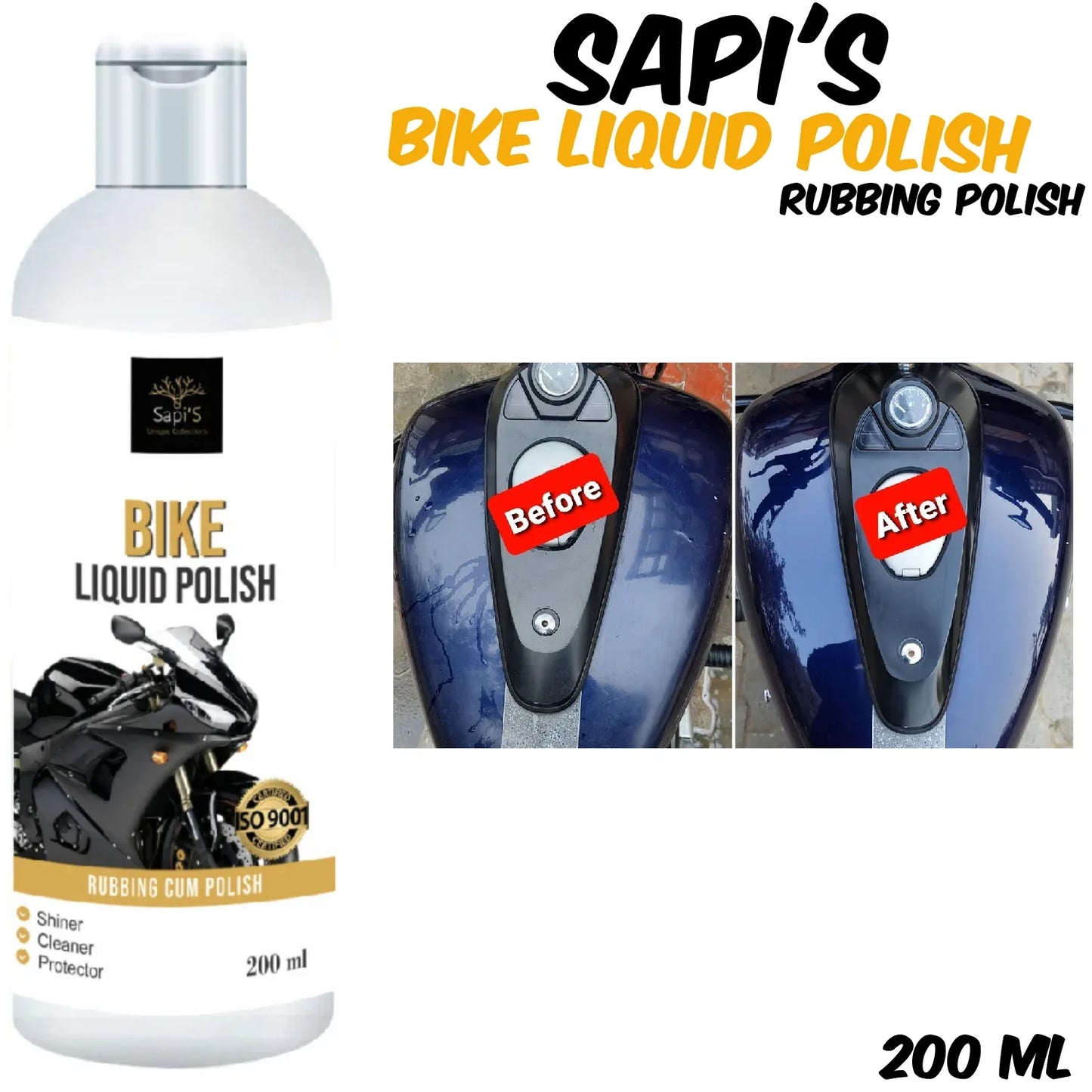Sapi’s Bike Liquid Polish – 200ml | Shine & Protect Your Ride - Sapi'S Crafterina