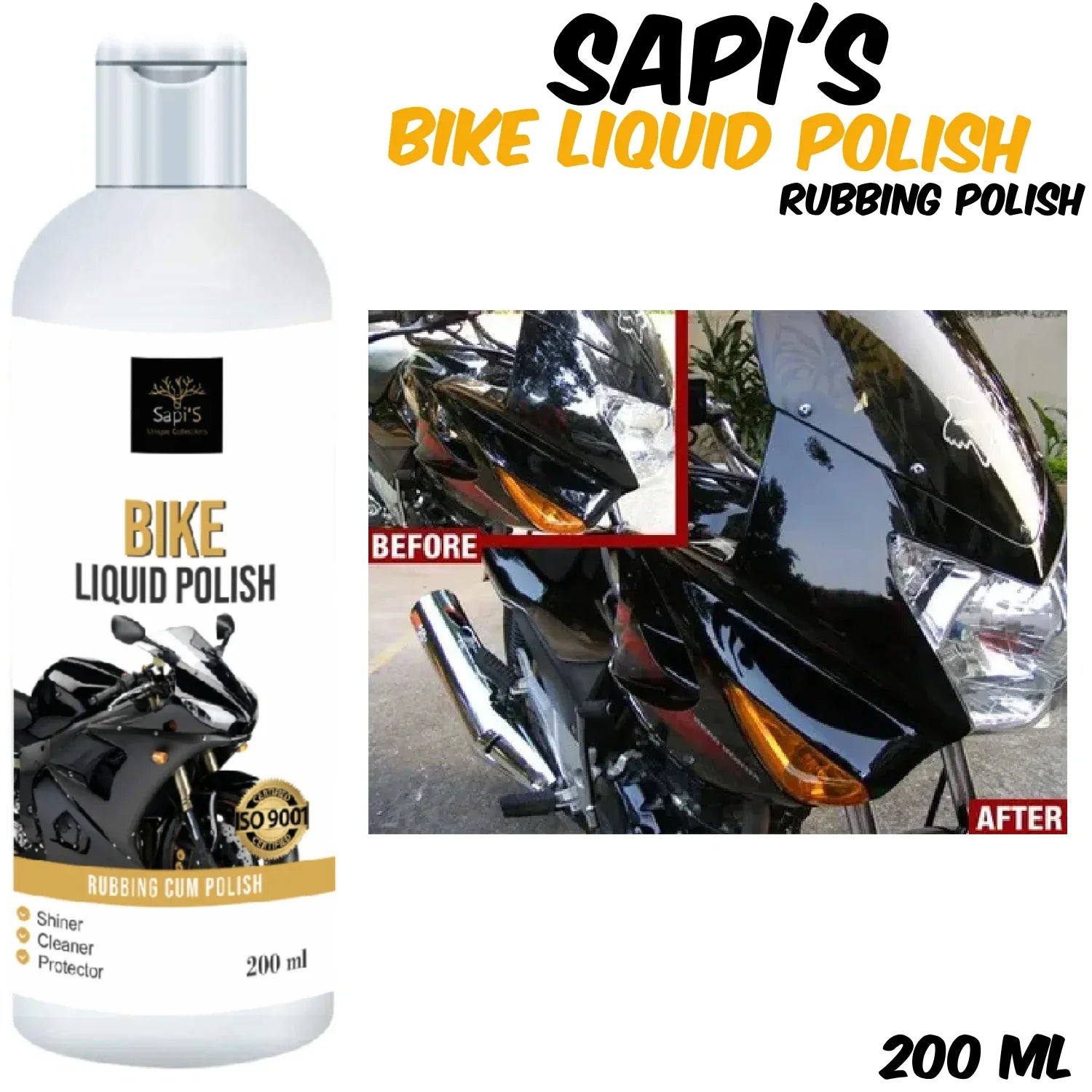 Sapi’s Bike Liquid Polish – 200ml | Shine & Protect Your Ride - Sapi'S Crafterina