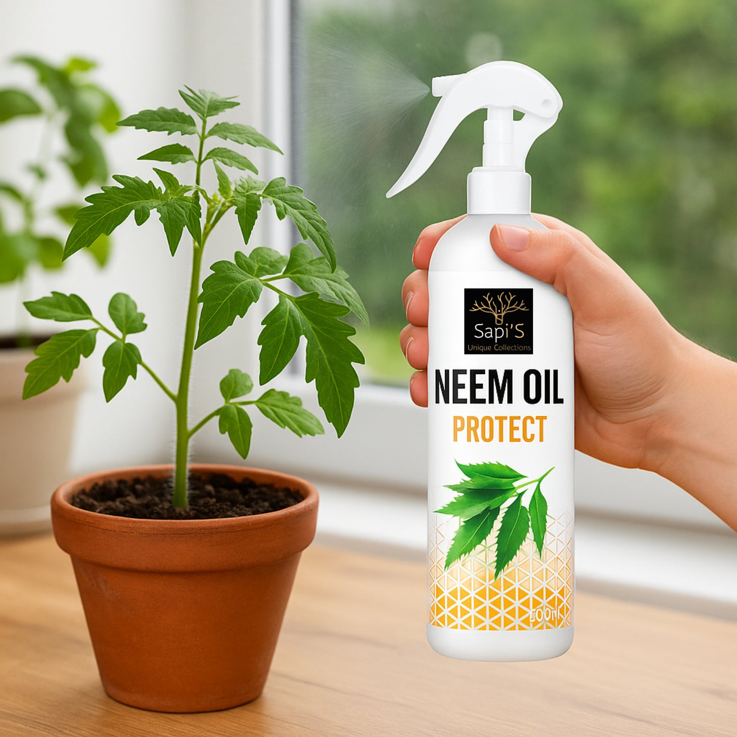 Sapi’S Neem Oil Protect – 200 ml | Natural Garden Pest Control & Plant Care Spray - Sapi'S Crafterina