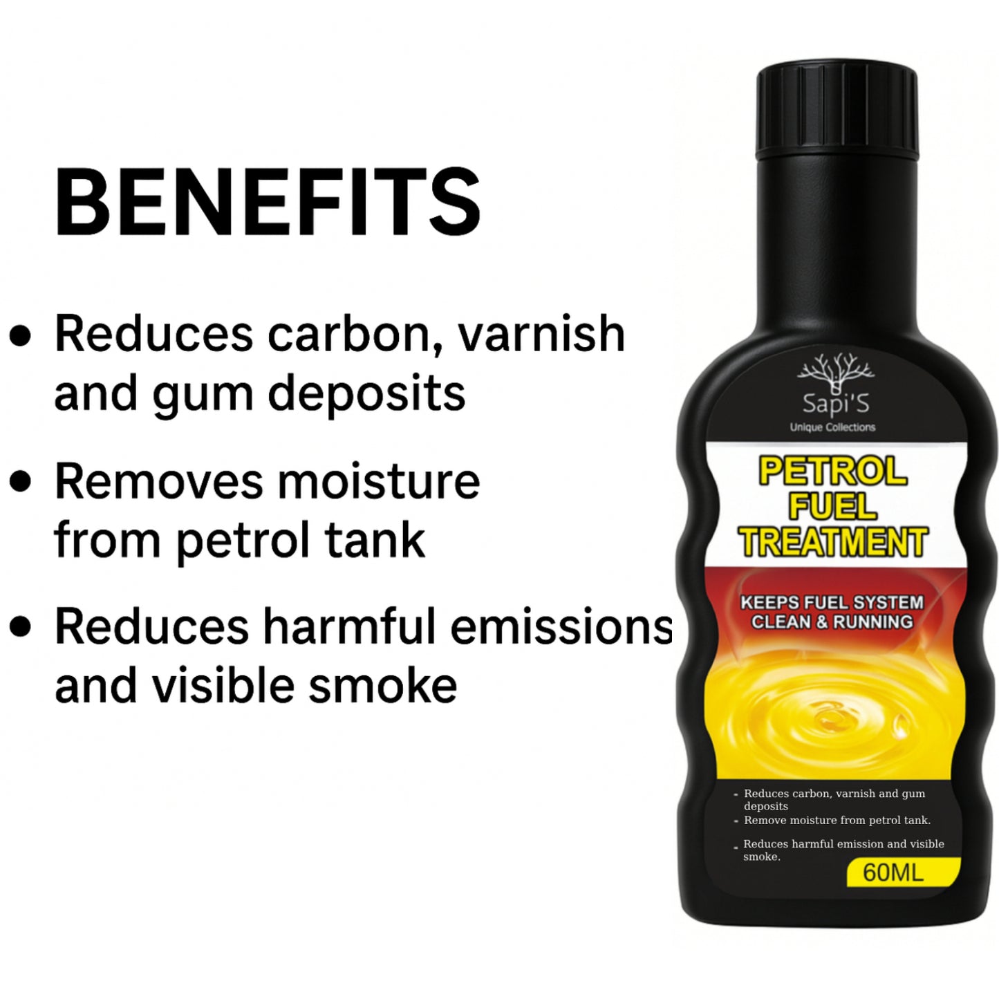 Sapi’S Petrol Fuel Treatment – Engine Cleaner & Performance Booster (60ml) - Sapi'S Crafterina