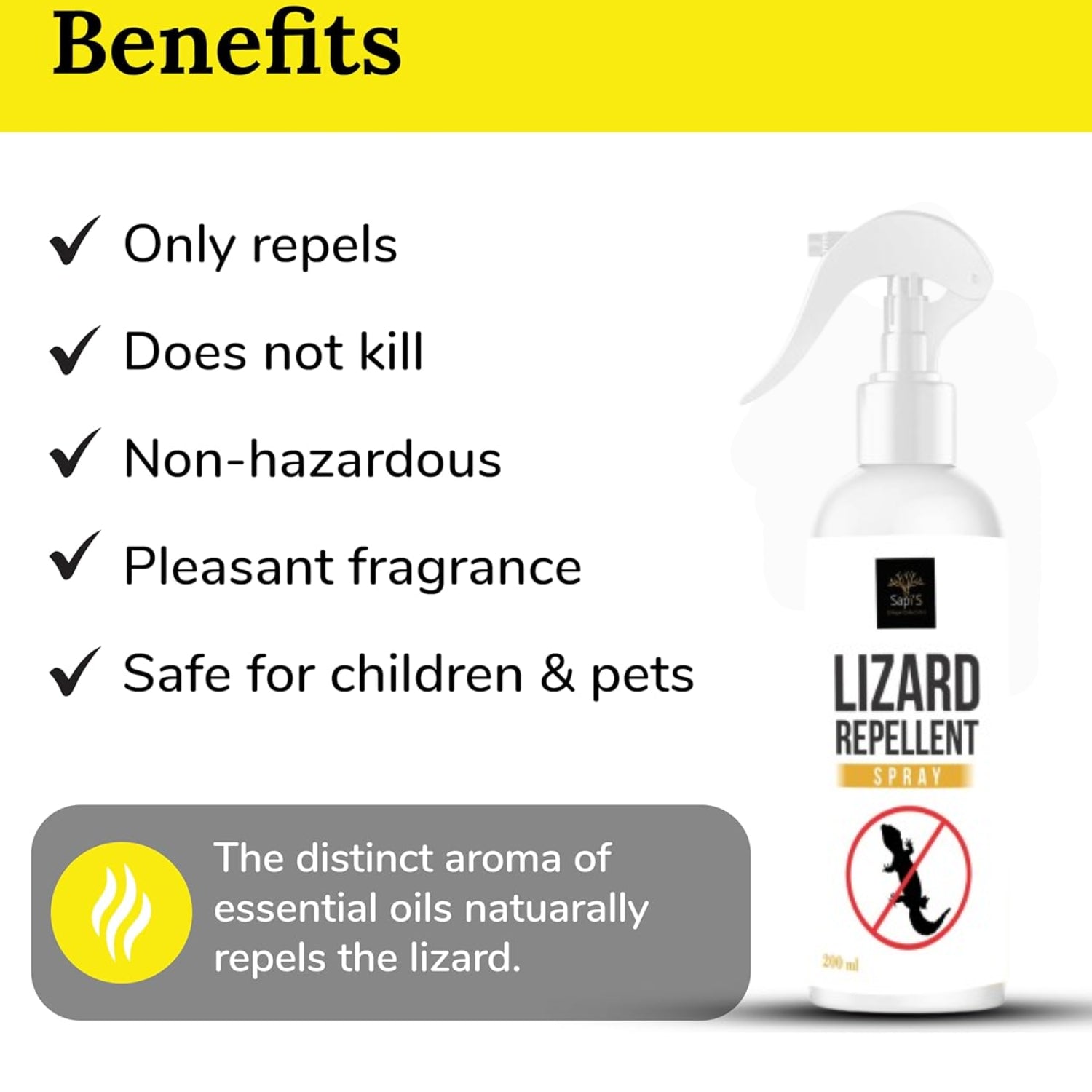 Sapi'S Lizard Repellent Spray – Powerful Herbal Pest Control (200ml) - Sapi'S Crafterina