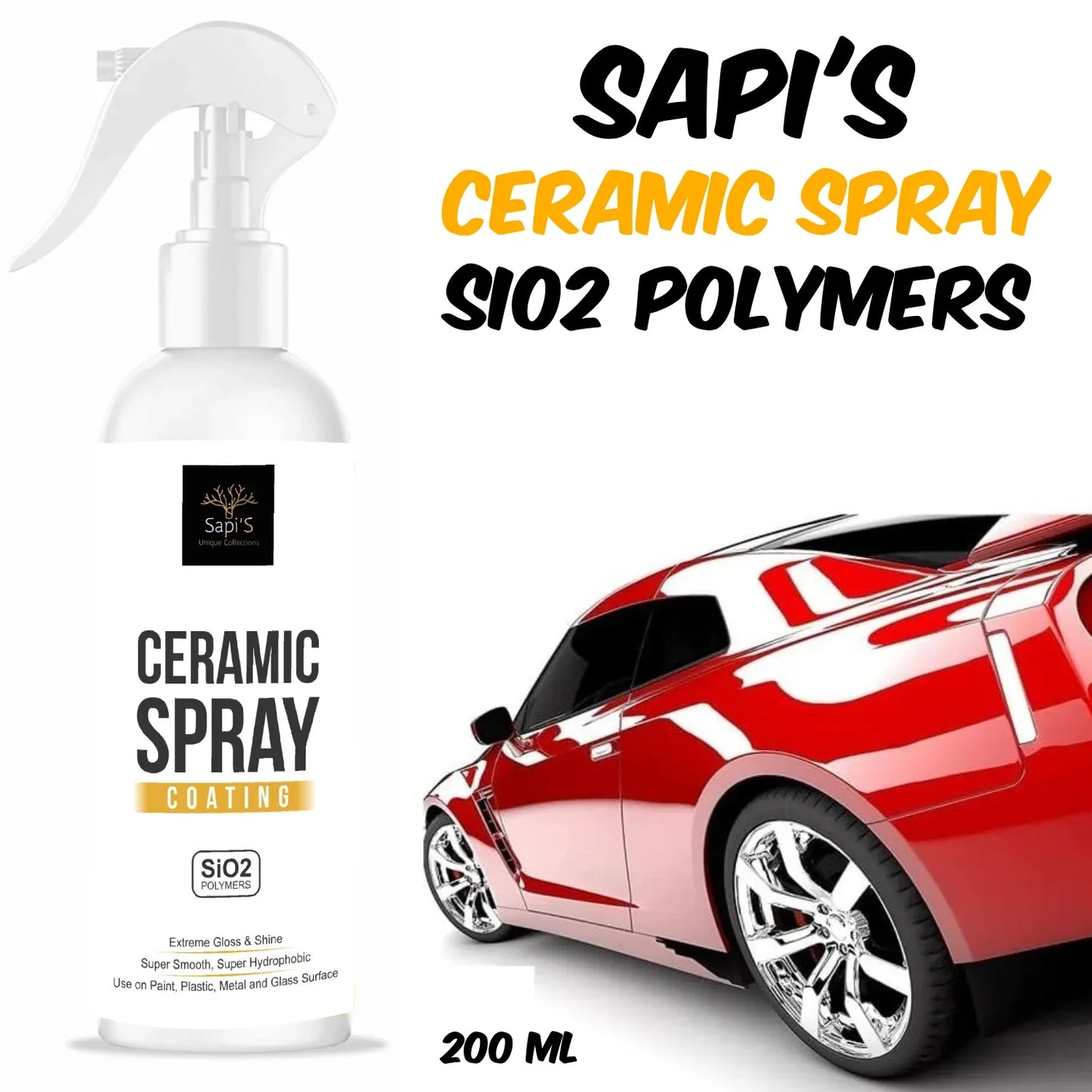Sapi’S Ceramic Spray Coating – 200 ml | High Gloss & 9H Protection - Sapi'S Crafterina