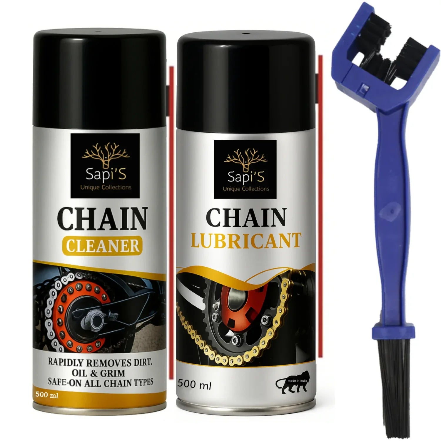 Sapi’s Bike Care Combo | Liquid Cleaner, Chain Cleaner, Chain Lube, Brush & Sponge - Sapi'S Crafterina