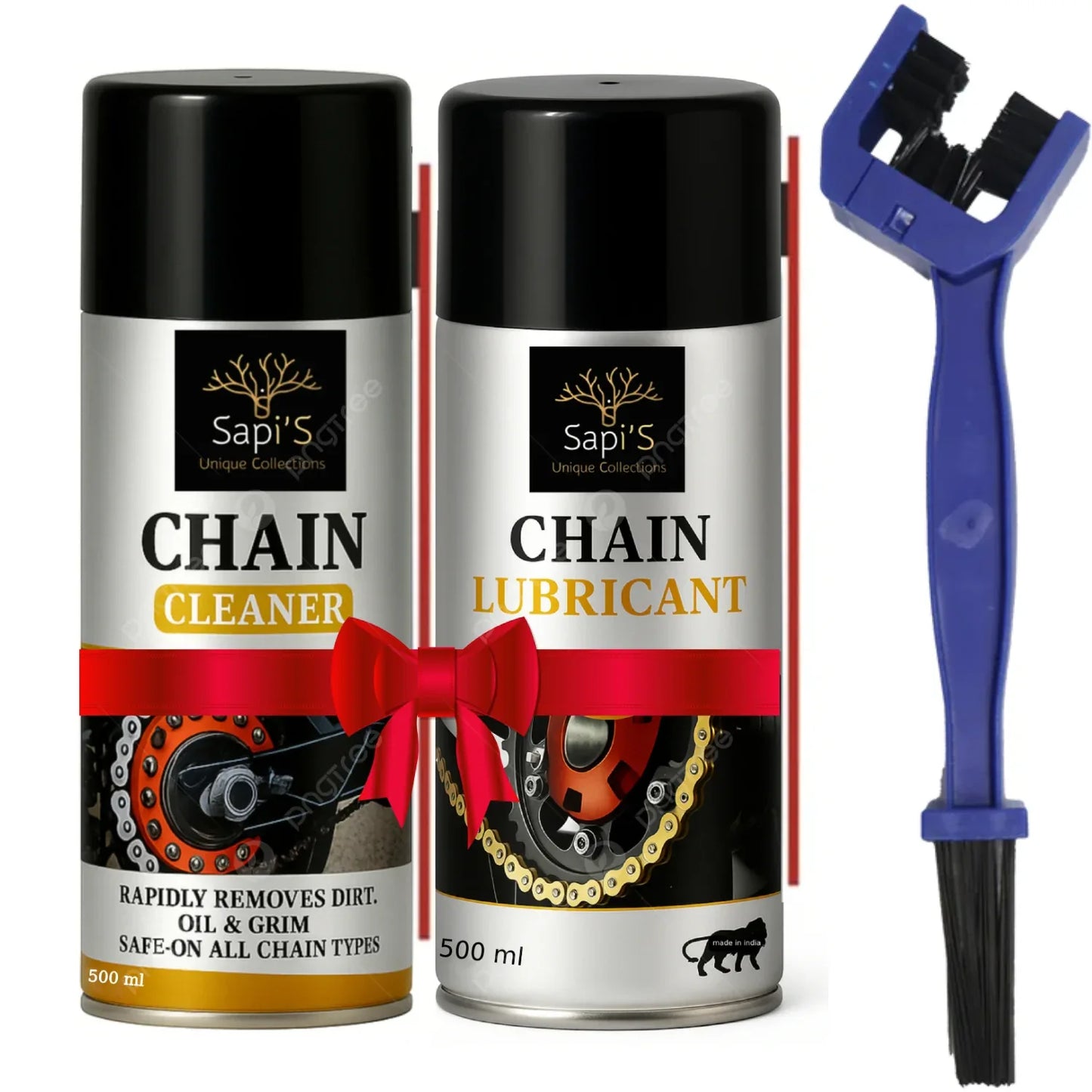 Sapi’s Bike Care Combo | Liquid Cleaner, Chain Cleaner, Chain Lube, Brush & Sponge - Sapi'S Crafterina