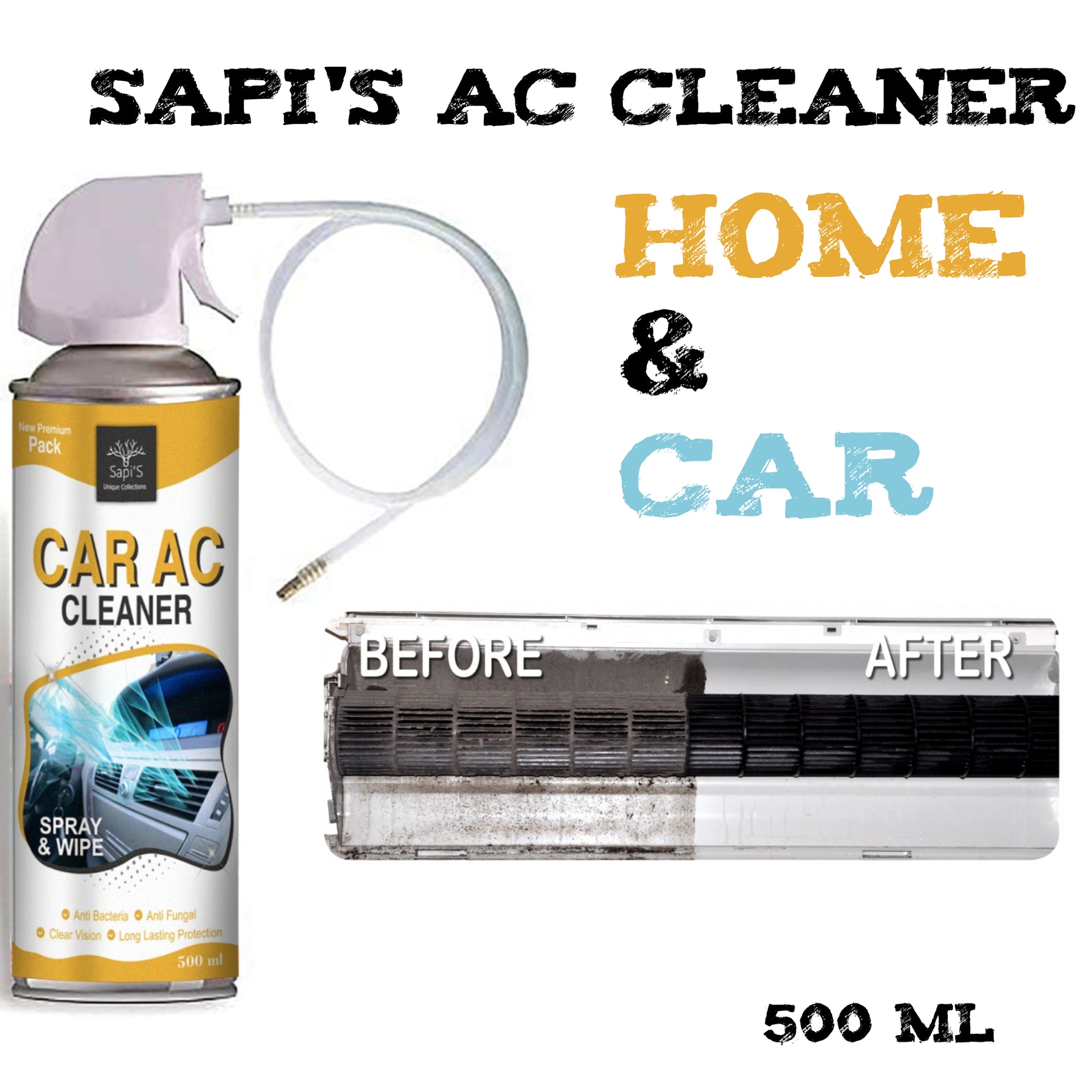 Sapi’s Car AC Cleaner – 500ml | Freshen & Deep Clean Your Car and Home AC - Sapi'S Crafterina