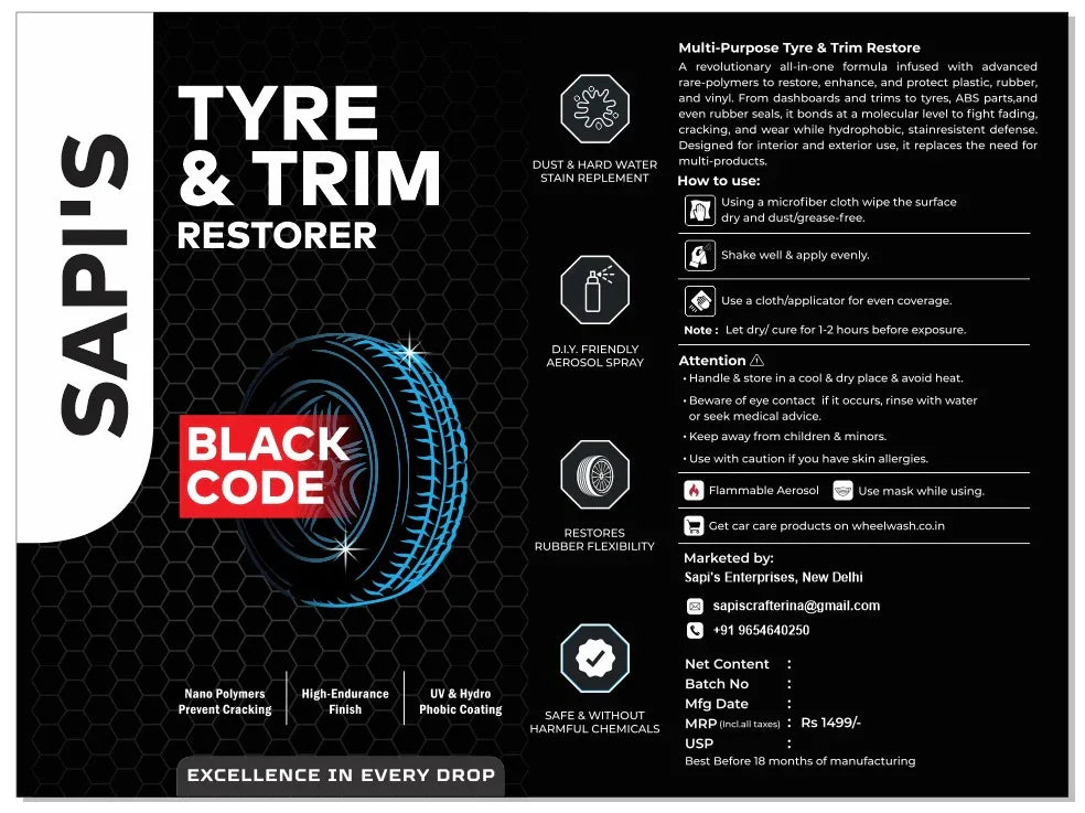 Sapi’S Tyre Trim & Restorer 250 ml - Sapi'S Crafterina