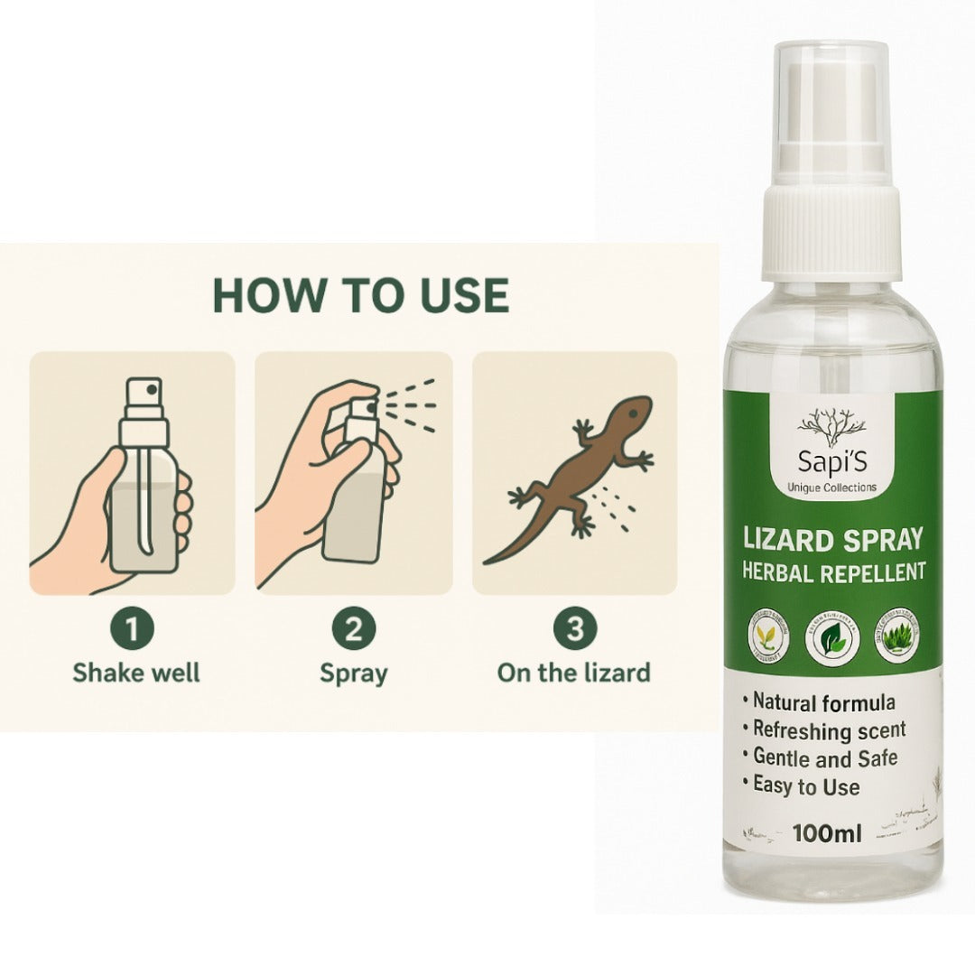 Sapi'S Herbal Lizard Repellent Spray – Natural, Safe & Effective (100ml) - Sapi'S Crafterina