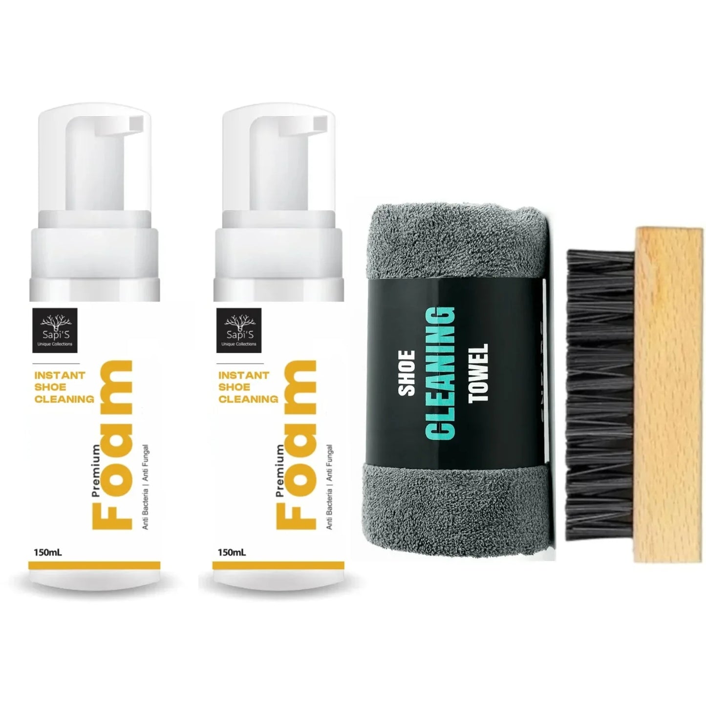Sapi’S Premium Shoe Cleaning Foam – Instant Sneaker & Shoe Cleaner | Anti-Bacterial & Anti-Fungal | 150mL - Sapi'S Crafterina