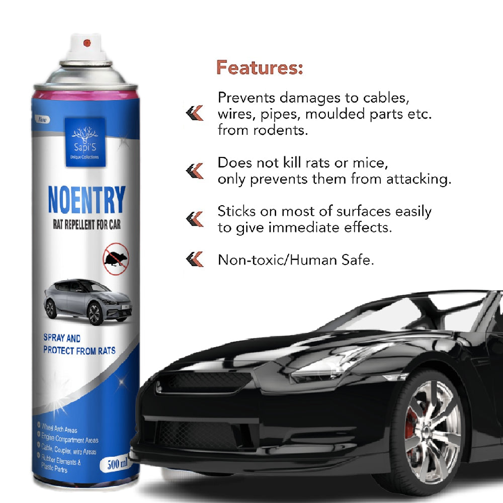 Sapi’S No Entry – Rat Repellent Spray for Car | Protect Engine & Wires | 500 ml - Sapi'S Crafterina